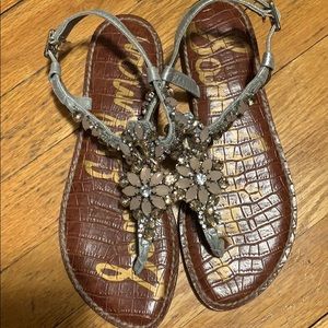 Sam Edelman silver rhinestone “Lea” sandals